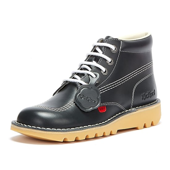 Kickers Mens Kick Hi Core Natural Leather Boots - (Navy Blue) - Image 3