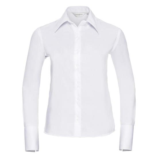 Russell Collection Ladies/Womens Long Sleeve Ultimate Non-Iron Shirt (White) - Image 1
