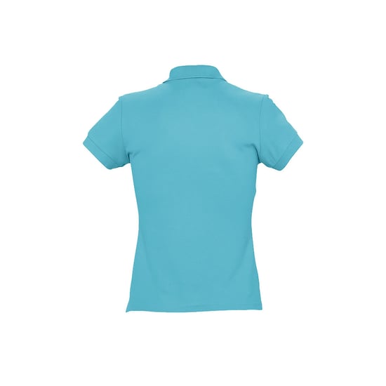 SOLS Womens/Ladies Passion Pique Short Sleeve Polo Shirt (Blue Atoll) - Image 2