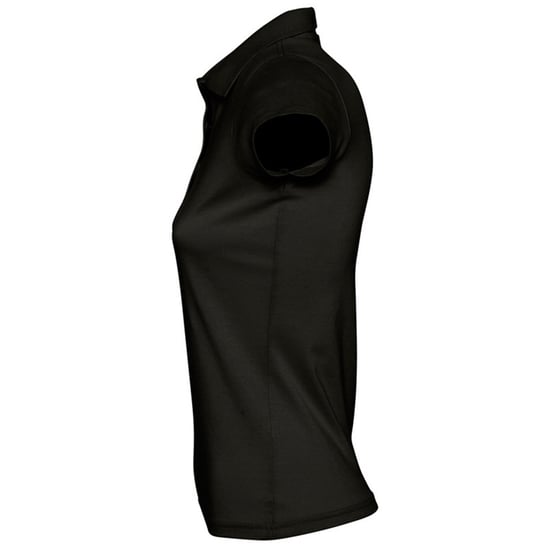 SOLS Womens/Ladies Prescott Short Sleeve Jersey Polo Shirt (Deep Black) - Image 3