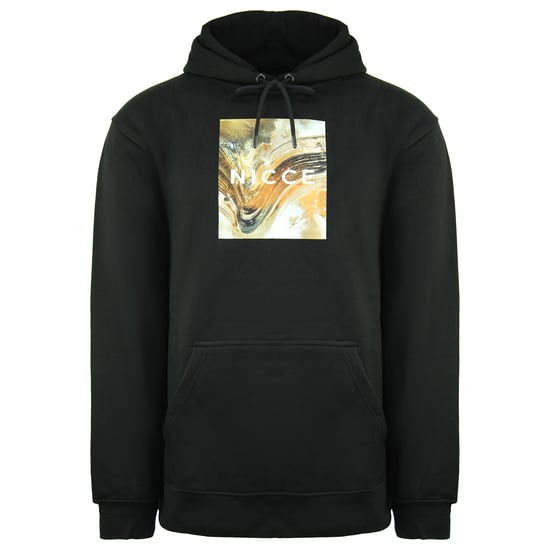 Nicce Long Sleeve Pullover Black Mens Aerial Box Hoodie 211 1 02 06 0345