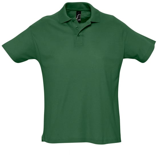 SOLS Mens Summer II Pique Short Sleeve Polo Shirt (Forest Green) - Image 2
