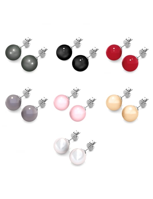 Pendientes en caja de perlas de colores de 7 días - Plata y multicolor - Image 1
