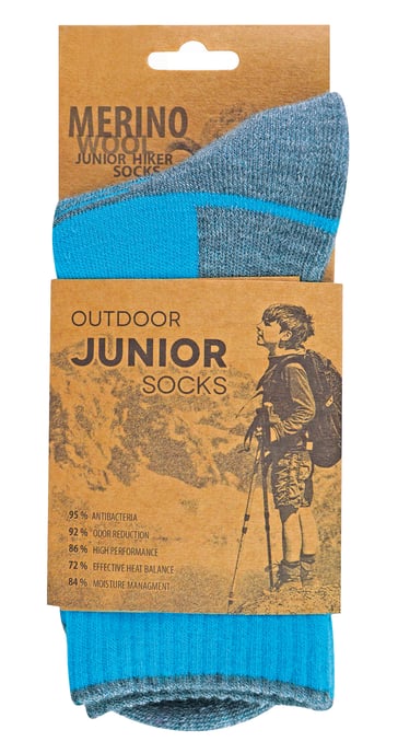 Calcetines Senderismo Lana Merino Niños | Comodo | Calcetines Anti Ampollas - Turquesa - Image 2