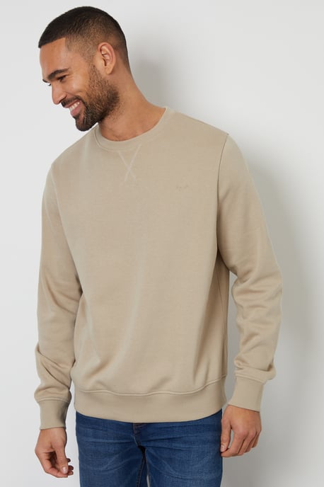 Stone Cotton Blend 'Satsuma' Crew Neck Sweatshirt