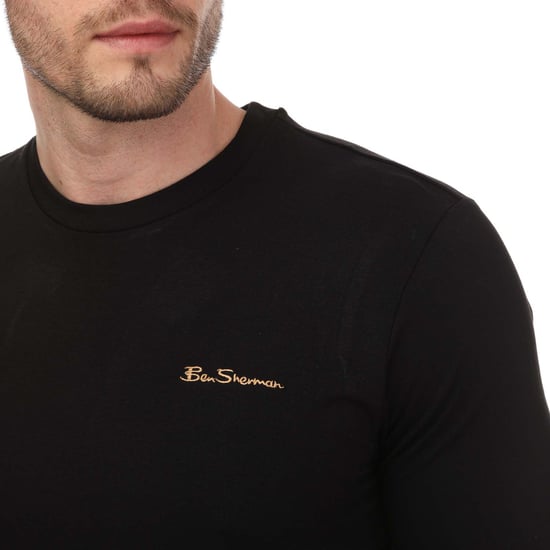 Men's Ben Sherman Script Logo T-Shirt in Black