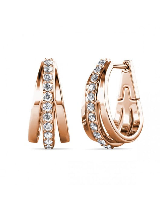 Pendientes Aurielle - Oro rosa y cristal - Image 1