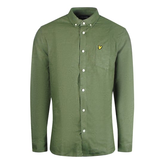 Camisa de cambray verde musgo de manga larga de Lyle & Scott - Image 1