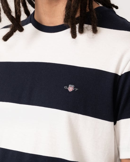 GANT Mens Bar Stripe Short Sleeve T-Shirt - Image 2