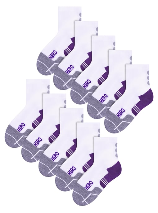 10 Pares Multipack Niños PE Calcetines | Steven | Corte Bajo Transpirable Calcetines Deportivos Blancos para Niños - Estilo 3 - Image 1
