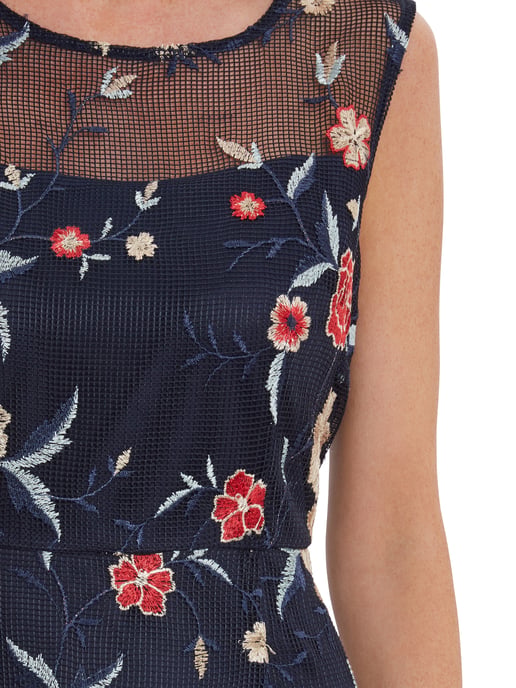 Raviva Embroidery  Net Maxi Dress