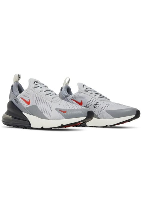 Zapatillas Nike Air Max 270, Gris Niebla / Naranja Equipo Vela - Image 4