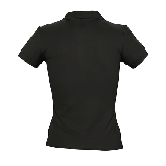 SOLS Womens/Ladies People Pique Short Sleeve Cotton Polo Shirt (Black) - Image 3