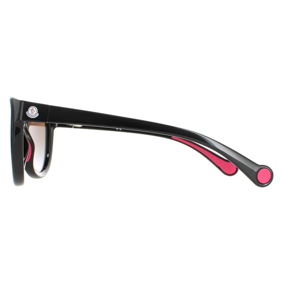 Moncler Round Unisex Shiny Black Smoke Mirror ML0087