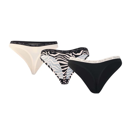 Women's Tokyo Laundry 3 Pack Zebra Stripe Briefs in Black