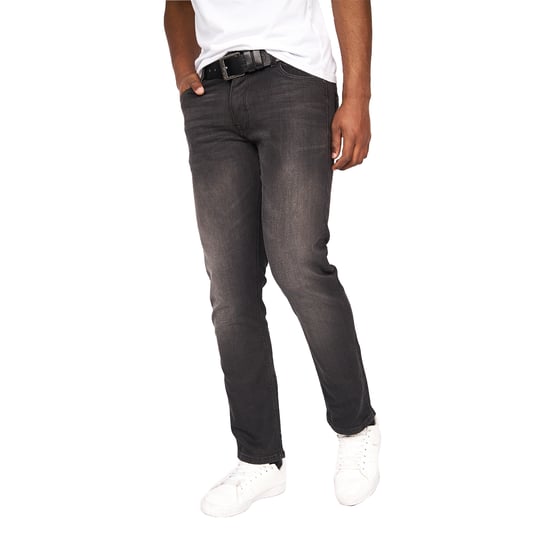Crosshatch Mens Cadman Straight Jeans (Black Wash) - Image 1