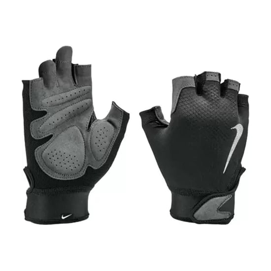Nike Mens Ultimate Heavyweight Fitness Fingerless Gloves (Black/White/Grey) - Image 3