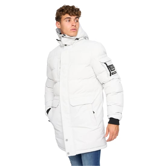 Crosshatch Mens Milwaka Long Padded Jacket (Putty) - Image 1