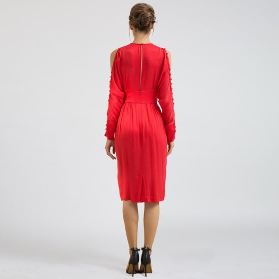 Cold Shoulder Bat sleeves Dress