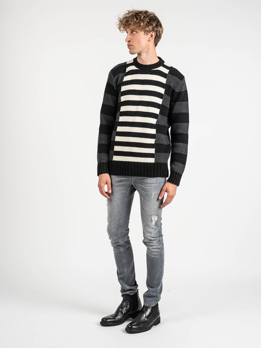 Les Hommes Suéter del hombre negro, Blanco, Gris - Image 5