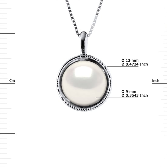 AURA Necklace Freshwater Pearl White 9-10 mm 925