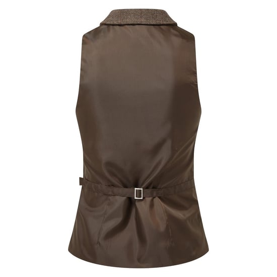 Premier Womens/Ladies Herringbone Waistcoat (Brown) - Image 2