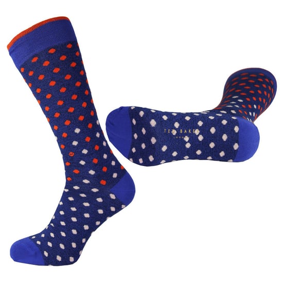 Ted Baker London All Over Spot Printed Blue Mens Socks MXSGILIAXH9M