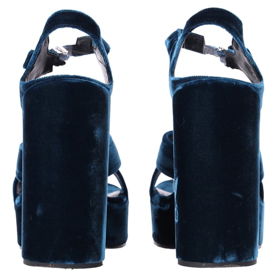Jil Sander Chunky Sandal Heels in Blue Velvet - Image 3