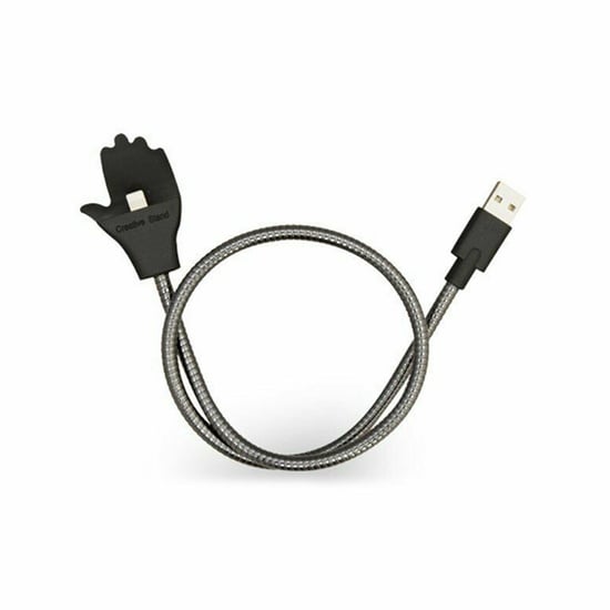 Aquarius 2In1 Lazy MicroUSB Charging Cable With FlexibleHolder DockStand, Silver