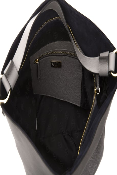 Bolso de hombro de cuero gris Donatella para mujer Pompei - Image 5