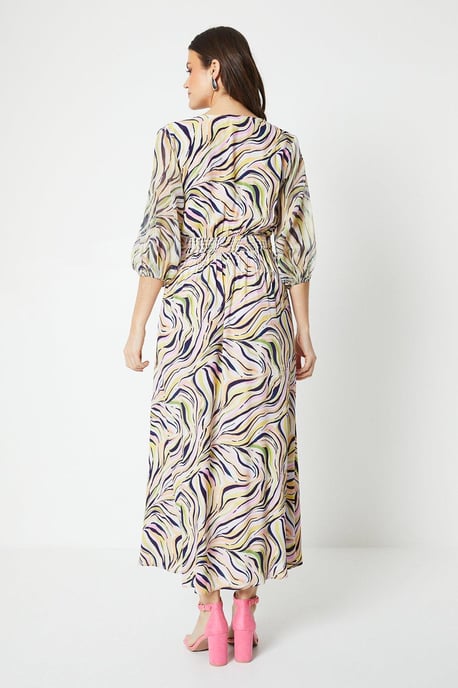 Balloon Sleeve Waist Detail Dress