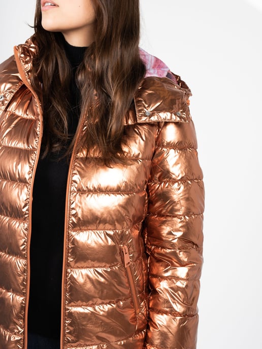Guess Chaqueta Chaqueta de bombardero de mujer oro - Image 4