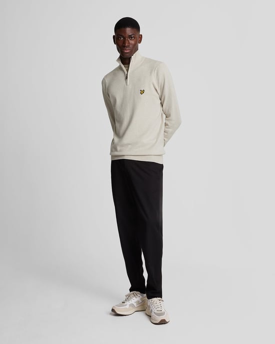 Lyle & Scott Cotton Merino 1/4 Zip Jumper Grey