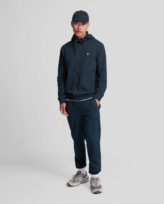 Lyle & Scott Hybrid sudadera con capucha azul marino oscuro con cremallera - Image 2