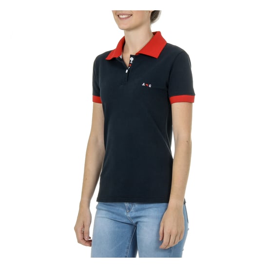 Andrew Charles Womens Polo Short Sleeves Dark Blue NIA
