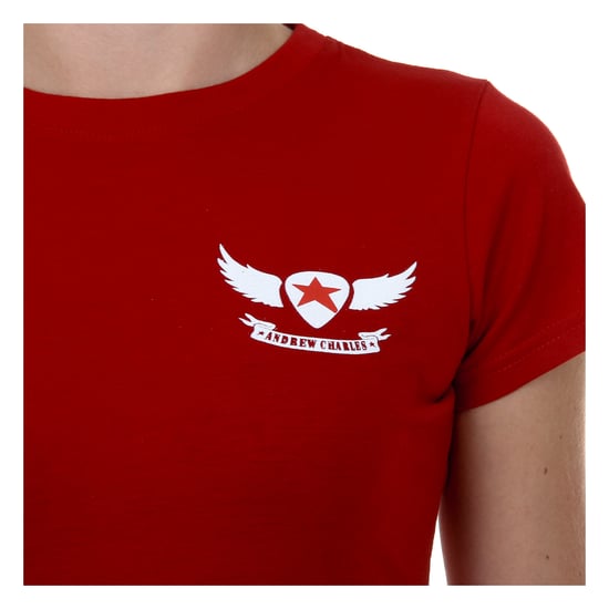 Andrew Charles Womens T-Shirt Short Sleeves Round Neck Red TARANA