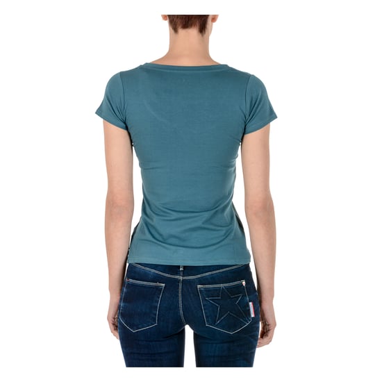 Andrew Charles Womens T-Shirt Short Sleeves V-Neck Green TAPIWA