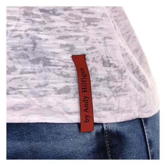 Andrew Charles Womens T-shirt Short Sleeves V-Neck Pink ALEXA