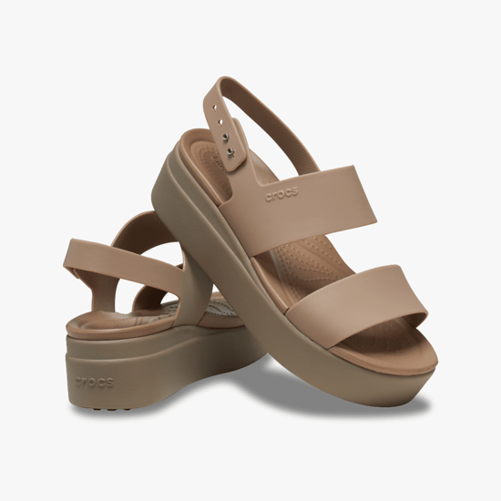 206453-2EL BROOKLYN LOW WEDGE Womens Sandals Latte/Mushroom - Image 2