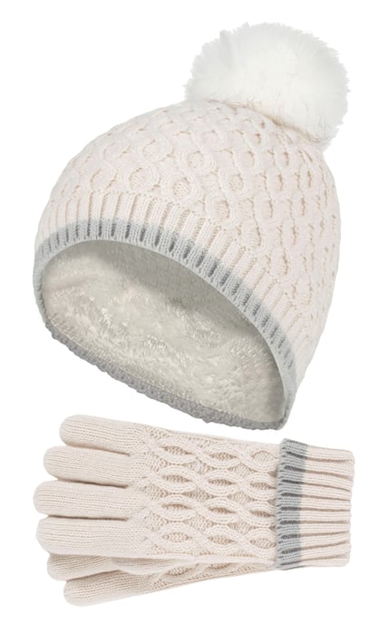 Heat Holders - Gorro y guantes térmicos aislantes para niñas - Buttercream - Image 1