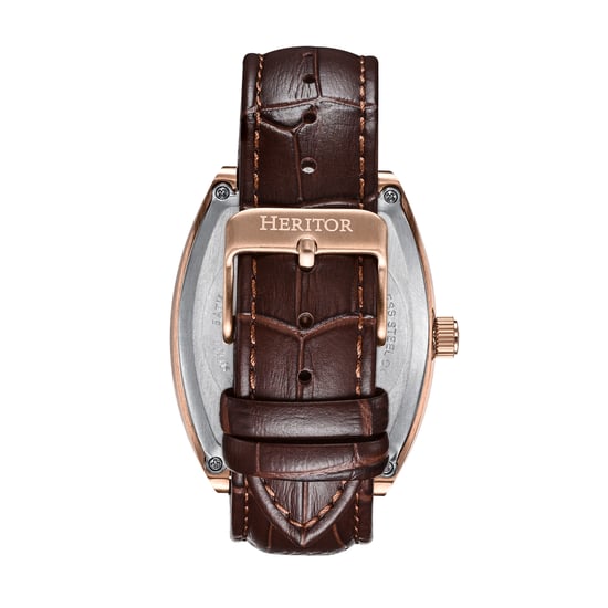 Reloj Automático Heritor Masterson Semi-Esqueleto con Correa de Cuero - Image 3