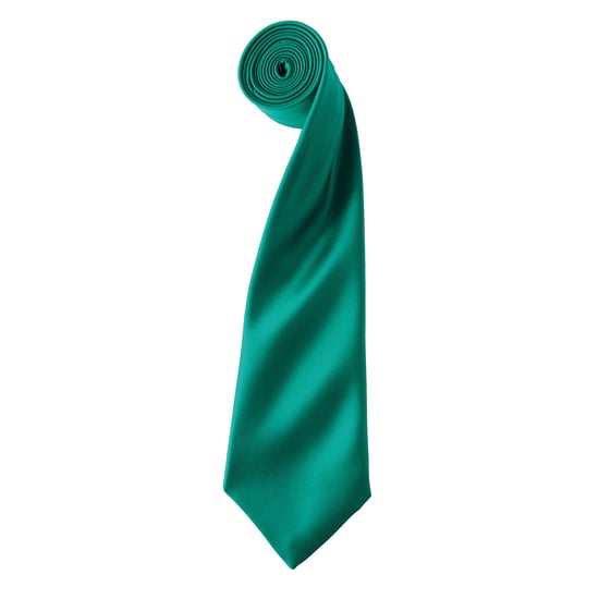 Premier Mens Plain Satin Tie (Narrow Blade) (Emerald) - Image 1