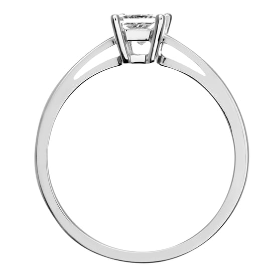 Anillo de compromiso con diamantes de talla princesa J/I con certificación de 1/3 quilate en oro blanco de 18 quilates - Image 3