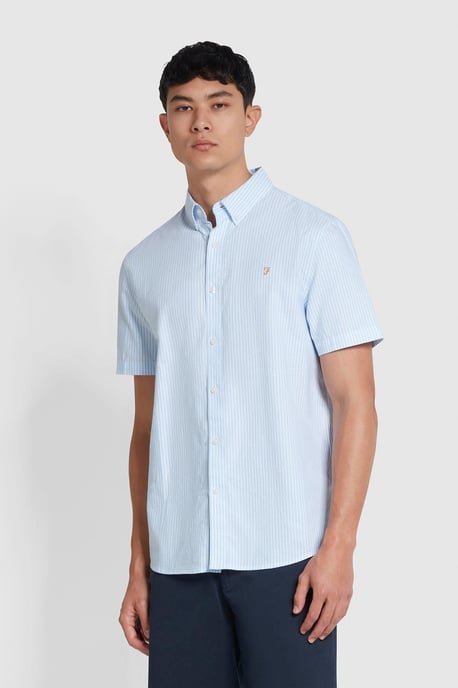 Brewer Stripe Short Sleeve Shirt Light Blue - Image 1