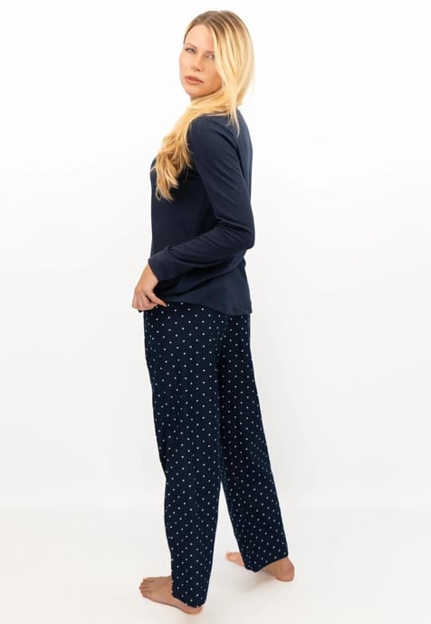 Conjunto de pijama de franela de lunares marinos para mujer de GAP - Image 3
