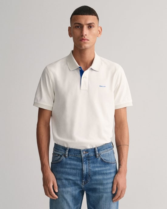 Gant Regular Fit Contrast Pique Rugger Polo Blanco - Image 3