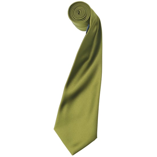 Premier Mens Plain Satin Tie (Narrow Blade) (Pack of 2) (Khaki) - Image 1