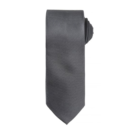 Premier Mens Micro Waffle Formal Work Tie (Dark Grey) - Image 1