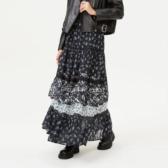 Long tiered ruffle printed skirt - Image 3