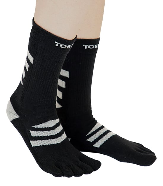 TOETOE - Calcetines de lana acolchados con rizo para hombre y mujer - Negro y Gris - Image 2